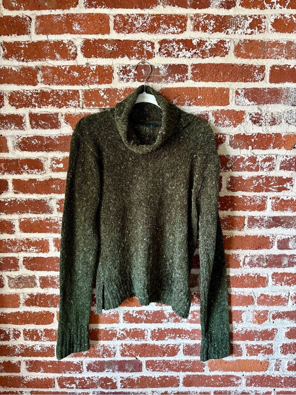 Vintage Y2K heather green earth tones turtleneck sweater